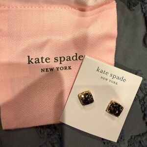 Kate Spade Black and Gold Square Earrings